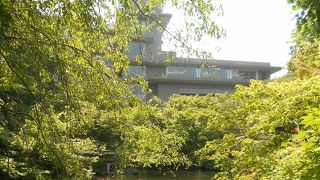 庭園や池の新緑が美しく、あちこちで結婚式も