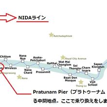 センセープ運河の水上バスは、東西の２区間に区分されています。