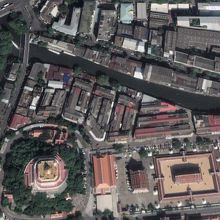 センセープ運河の西端付近です。西側に運河の交点が確認できます