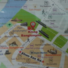 センセープ運河の始点の案内です。チャオプラヤー川の東側です。