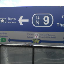 Centralとの標示がある案内板です。桟橋の案内板です。