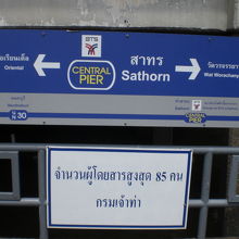 Centralとの標示がある案内板です。別の桟橋の案内です。