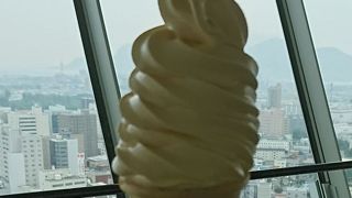 函館市内を一望しながら