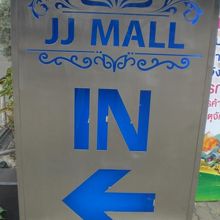 ＪＪモールの道路側の車両用の標識です。駐車場への案内です。