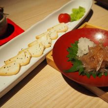 モッツァレラチーズ醤油づけ、梅水晶