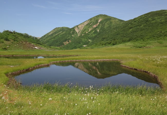 山頂から後立山が一望できる