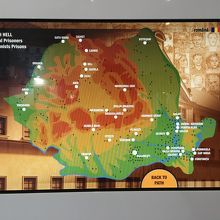 共産主義時代の政治犯刑務所と強制労働所の地図