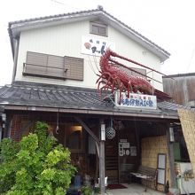 屋根の上にもイセエビが