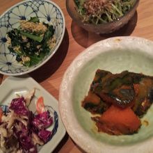 コースの前菜のお惣菜