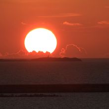 泊大橋から見た夕日