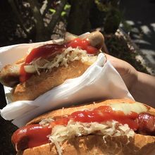 ビーフチーズとポークホットドック