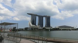 高層ビルやマーライオン、マリーナベイサンズなどの景観がいい