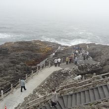 遊歩道が海岸の下まで続きます