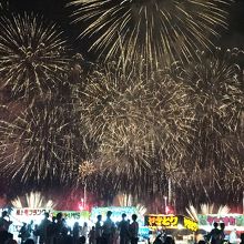 超身近に花火が見られて大満足