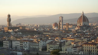 高台からフィレンツェの街並みを望む