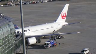 展望デッキから飛行機が良く見える