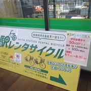 駅でレンタサイクル（電動アシスト付き）