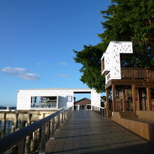 ボードウォークに迫り出す見晴台