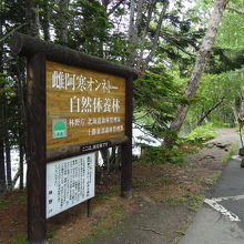 案内板の右に無料駐車場