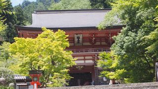 左側の門に注目