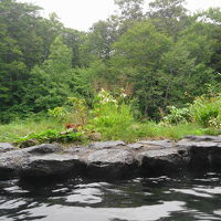自然の中の露天風呂。緑が目に染みます