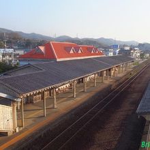 跨線橋から見た駅舎