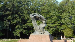 ワジェンキ公園の中にある有名な像