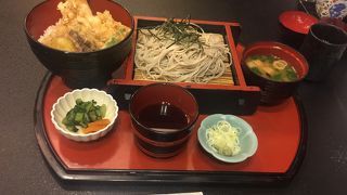 海老天丼とせいろ蕎麦！