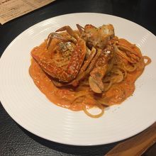 ワタリ蟹のトマトクリームパスタ
