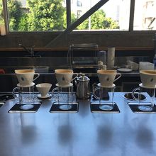 目の前でドリップ