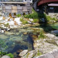 目の前の湯西川