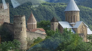 ジンヴァリ貯水池に沿って行くと見える