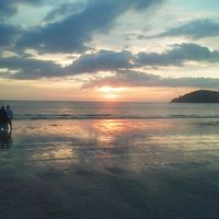 プライベートビーチの夕日