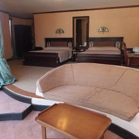 リビングから庭の動物が見えます