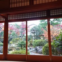 店内から見たお庭