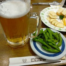 チーズ盛り合わせと枝豆