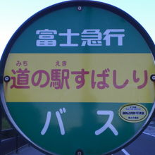 国道１３８号線沿いに、道の駅すばしりのバス停留所があります。