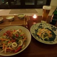 ルームサービスのディナー。とても美味しかったです。