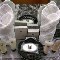 ブランド無しのホテルオリジナルの石鹸類。何も使わず。