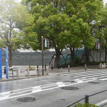 数少ない横断歩道です