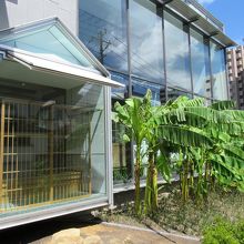 出入口右手の様子 (漱石山房の外側)