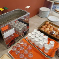 ゆで卵メーカーで自分好みに茹でるシステムだった・・・