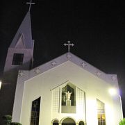 福江地区の中心にあるカトリック教会