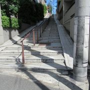 標柱がなければ普通の階段の坂道です