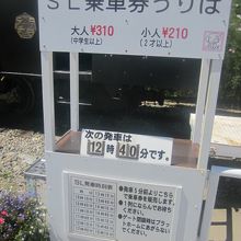 SLは一乗車310円でした。（場内を一周出来ました。）
