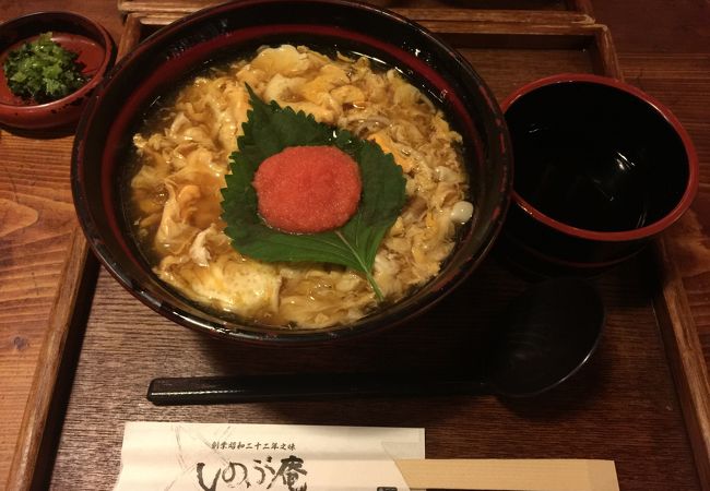 鶏卵と明太子のお蕎麦