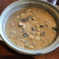 夕食は、魚と野菜の鍋