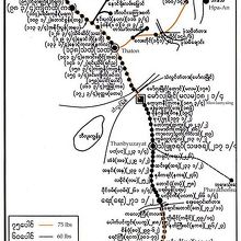 ミャンマー国鉄の路線図です。南方向路線は、ダーウェーが終点か