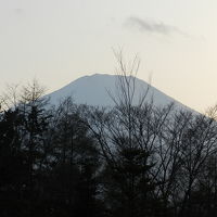 バスルームから見えた富士山（夕景）