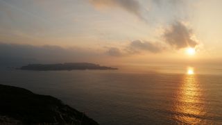 新島石山展望台からの夕陽